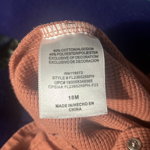 Rust Baby Romper with Cartoon Characters - Picture 9 of 9